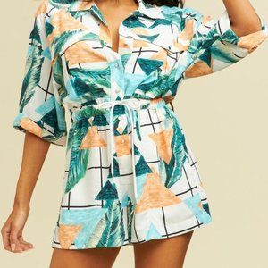 MIXED TROPIC UTILITY ROMPER